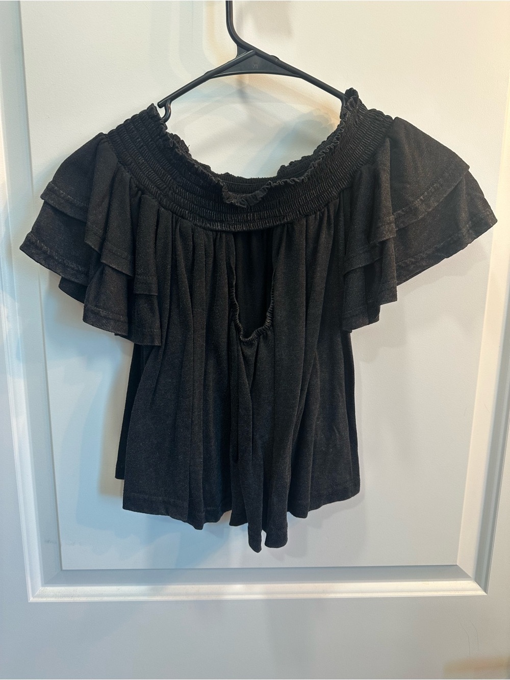Love Riche Black Off-Shoulder Ruffle Blouse - Picture 3 of 3